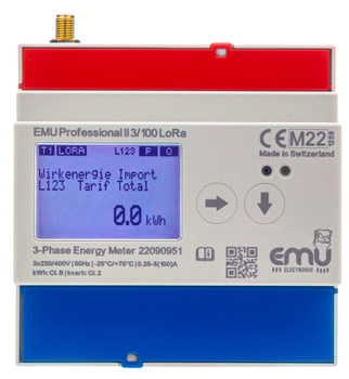 3-fazowy licznik energii MID - EMU Professional II 3/100 LoRa zew, antena