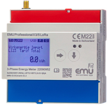 3-fazowy licznik energii MID - EMU Professional II 3/5 LoRa zew, antena