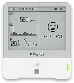 Czujnik jakości powietrza E-Ink LoRaWAN | Milesight AM307